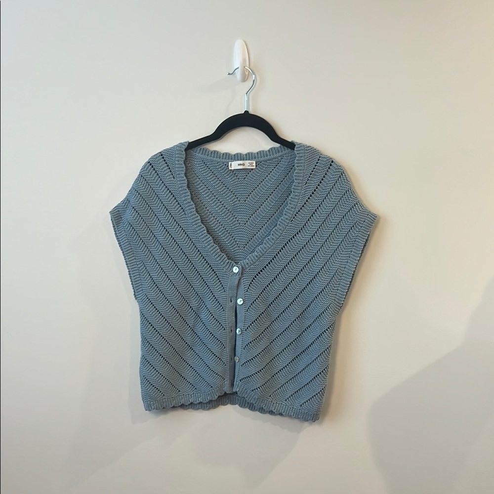 Mango Light Blue Knit Sweater